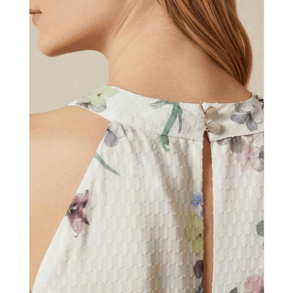 TED BAKER KAHLAY FLORAL JACQUARD HALTER MAXI TIERED DRESS. US SZ 6 TED SZ 2 - Picture 9 of 16